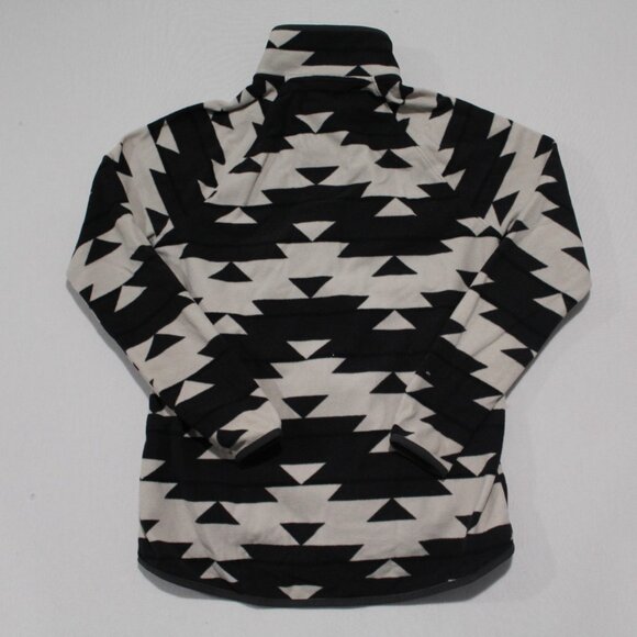 The North Face  Women White Green Geo Metric Sherpa Sweater Size Small - Picture 2 of 10